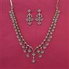 American Diamond Classic Necklace with Rhodium Plating Mehndi Plating