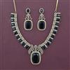 American Diamond Classic Necklace with Mehndi Plating