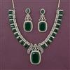 American Diamond Classic Necklace with Mehndi Plating