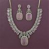 American Diamond Classic Necklace with Mehndi Plating