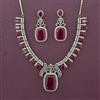 American Diamond Classic Necklace with Mehndi Plating