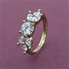 American Diamond Adjustable Ring with Rhodium Plating 2 Tone Plating Mehndi Plating