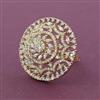 American Diamond Adjustable Ring with Rhodium Plating 2 Tone Plating Mehndi Plating Carat Plating