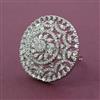 American Diamond Adjustable Ring with Rhodium Plating 2 Tone Plating Mehndi Plating Carat Plating