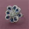 American Diamond Adjustable Ring with Rhodium Plating