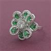 American Diamond Adjustable Ring with Rhodium Plating