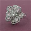 American Diamond Adjustable Ring with Rhodium Plating