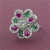 American Diamond Adjustable Ring with Rhodium Plating