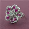 American Diamond Adjustable Ring with Rhodium Plating