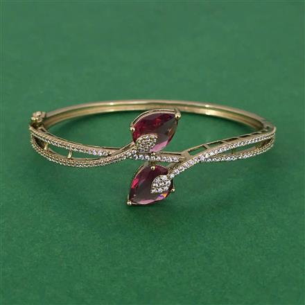 American Diamond Openable kada with Mehndi Plating