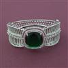 American Diamond Broad Kada with Rhodium Plating