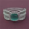 American Diamond Broad Kada with Rhodium Plating