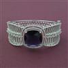 American Diamond Broad Kada with Rhodium Plating