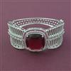 American Diamond Broad Kada with Rhodium Plating