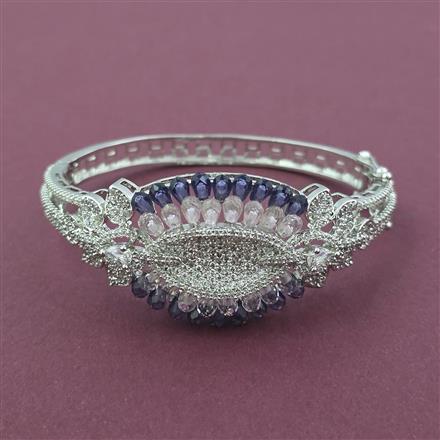 American Diamond Openable kada with Rhodium Plating