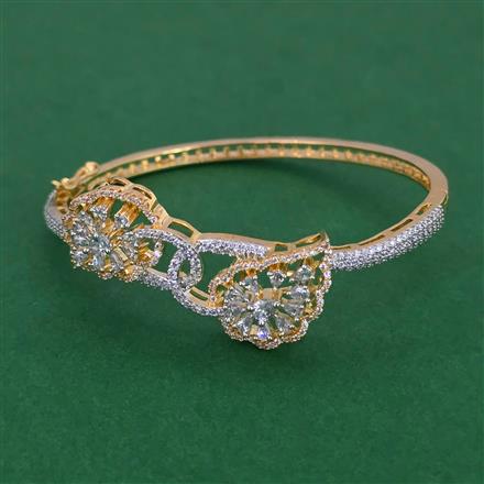 American Diamond Openable kada with Rhodium Plating 2 Tone Plating Mehndi Plating Carat Plating