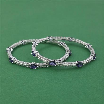 American Diamond 2 Pc Bangles with Rhodium Plating