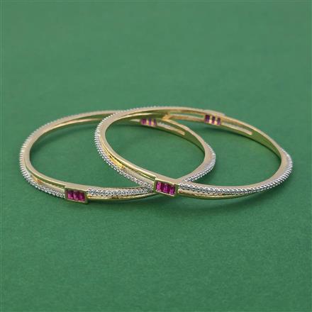 American Diamond 2 Pc Bangles with 2 Tone Plating