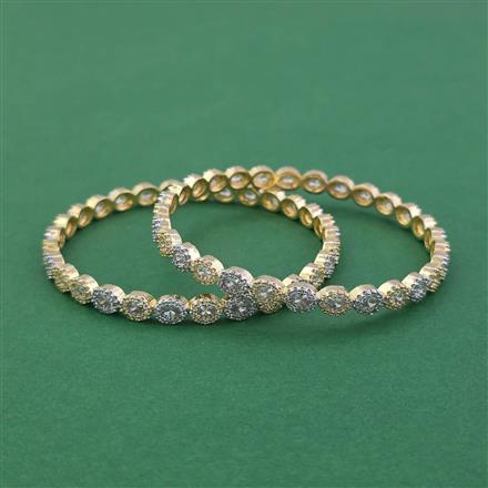 American Diamond Delicate Bangles with 2 Tone Plating