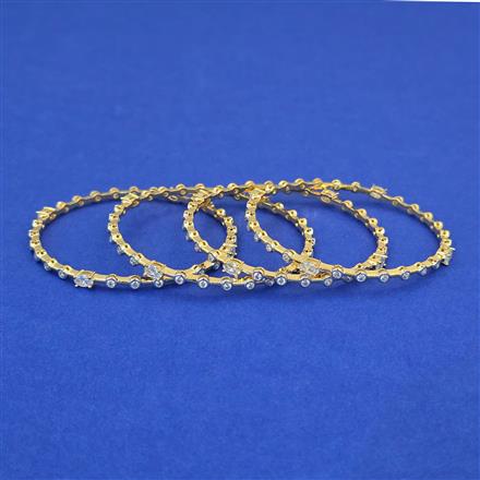 American Diamond 4 Pc Bangles with 2 Tone Plating