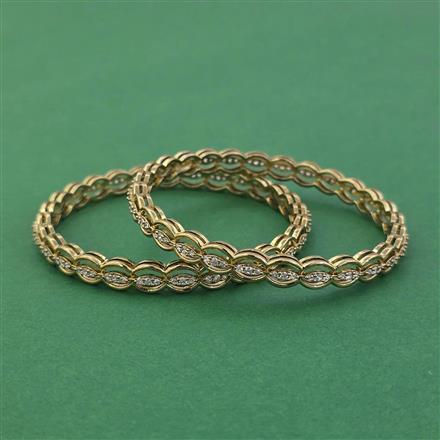 American Diamond Classic Bangles with Mehndi Plating