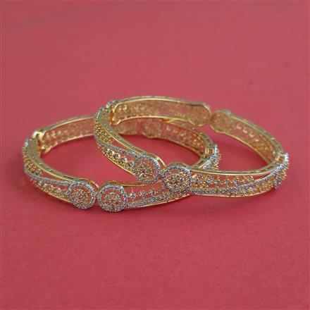 American Diamond 2 Pc Bangles with 2 Tone Plating