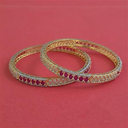 American Diamond Classic Bangles with 2 Tone Plating