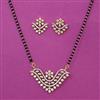 American Diamond Classic Mangalsutra with Rhodium Plating 2 Tone Plating