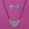 American Diamond Classic Mangalsutra with Rhodium Plating 2 Tone Plating