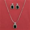 American Diamond Classic Pendant Set with Rhodium Plating