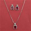 American Diamond Classic Pendant Set with Rhodium Plating