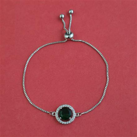 American Diamond Adjustable Bracelet with Rhodium Plating