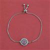 American Diamond Adjustable Bracelet with Rhodium Plating
