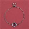 American Diamond Adjustable Bracelet with Rhodium Plating