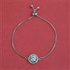 American Diamond Adjustable Bracelet with Rhodium Plating