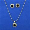 American Diamond Classic Pendant Set with Gold Plating