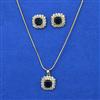 American Diamond Classic Pendant Set with Gold Plating
