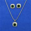 American Diamond Classic Pendant Set with Gold Plating