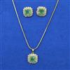 American Diamond Classic Pendant Set with Gold Plating