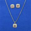 American Diamond Classic Pendant Set with Gold Plating