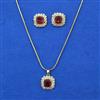 American Diamond Classic Pendant Set with Gold Plating