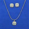 American Diamond Classic Pendant Set with Gold Plating