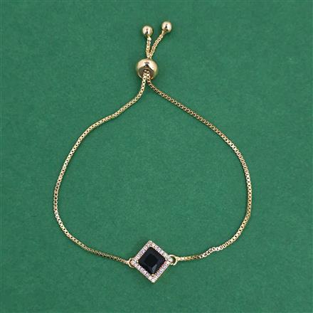 American Diamond Adjustable Bracelet with Gold Plating