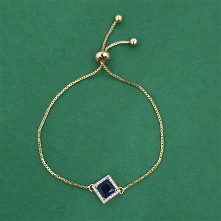 American Diamond Adjustable Bracelet with Gold Plating