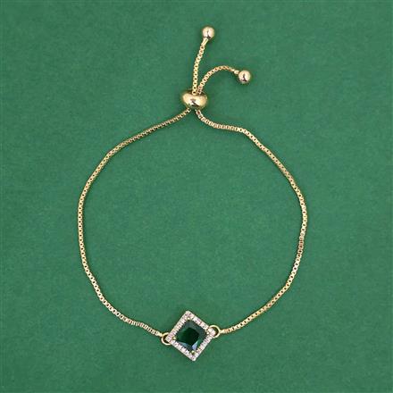 American Diamond Adjustable Bracelet with Gold Plating
