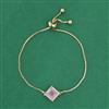 American Diamond Adjustable Bracelet with Gold Plating