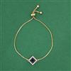 American Diamond Adjustable Bracelet with Gold Plating
