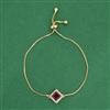 American Diamond Adjustable Bracelet with Gold Plating