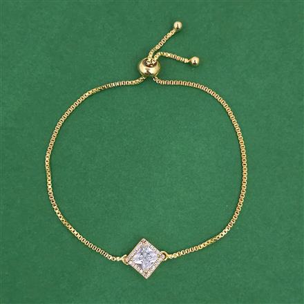 American Diamond Adjustable Bracelet with Gold Plating