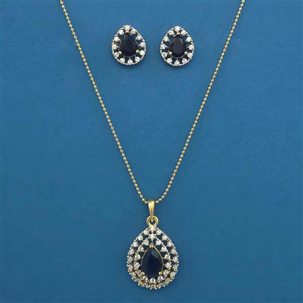 American Diamond Classic Pendant Set with 2 Tone Plating
